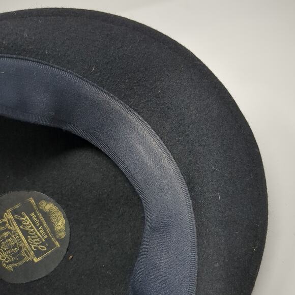 Huckel Bora Super Sima Int Flat Fitted Newsboy Cap Black Small Blank Wool Felt - Picture 9 of 12